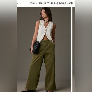 Pilcro Pleated Wide Leg Cargo Pants